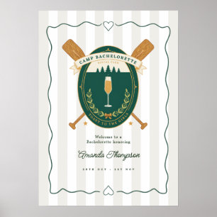 Poster Bienvenue au Club Social de Camp de Bachelorette P