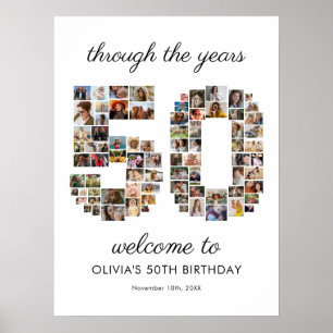 Poster Bienvenue au Collage Photo pour les 50 ans