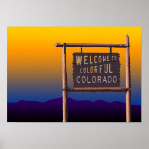 Poster bienvenue au colorado coloré