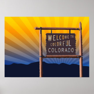 Poster bienvenue au colorado coloré
