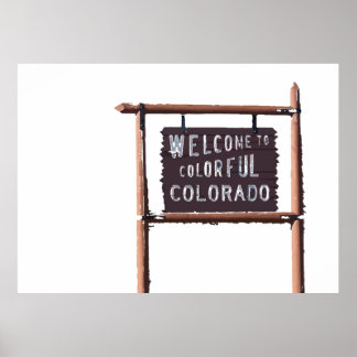 Poster bienvenue au colorado coloré