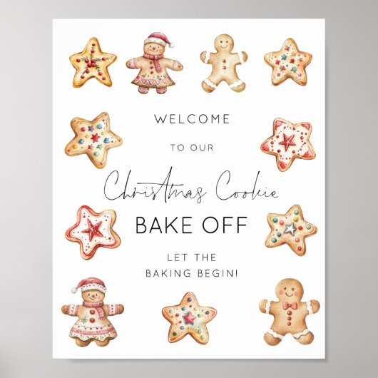 Poster Bienvenue au concours de biscuits de Noël (Devant)