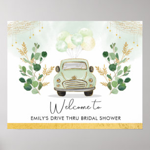 Poster Bienvenue au défilé de shower de mariage élégant e