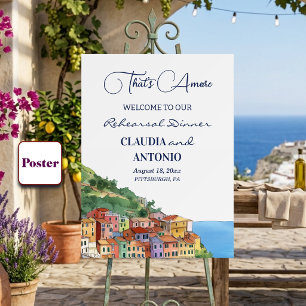 Poster Bienvenue au dîner de répétition de la Riviera ita