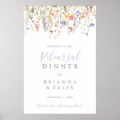 Poster Bienvenue au dîner de répétition de mariage aux fl (Devant)