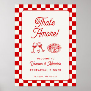 Poster Bienvenue au dîner de répétition italien That's Am