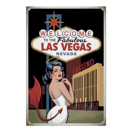 Poster Bienvenue au fabuleux Las Vegas Nevada (Devant)