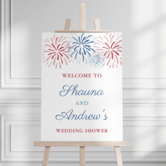 Poster Bienvenue au feu d'artifice du 4 juillet pour les 