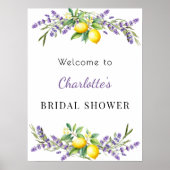 Poster Bienvenue au lavande citrons pour la douche de mar (Devant)