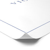 Poster Bienvenue au mariage au monogramme de crête bleu R (Coin)