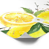 Poster Bienvenue au mariage avec la verdure de citron or (Coin)