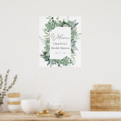 Poster Bienvenue au Mariage avec Succulentes et Eucalyptu (Cuisine)