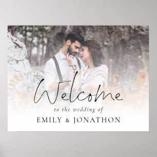 Poster Bienvenue au mariage avec un script de superpositi