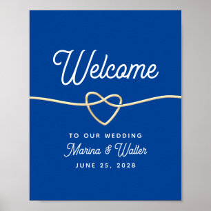 Poster Bienvenue au mariage bleu royal