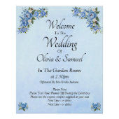 Poster Bienvenue au Mariage Blue Peony (Devant)