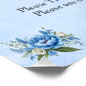 Poster Bienvenue au Mariage Blue Peony (Coin)