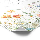 Poster Bienvenue au mariage bohème chic à fleurs sauvages (Coin)
