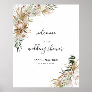 Poster Bienvenue au mariage bohème des couples
