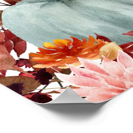 Poster Bienvenue au Mariage de Citrouille d'Automne (Coin)