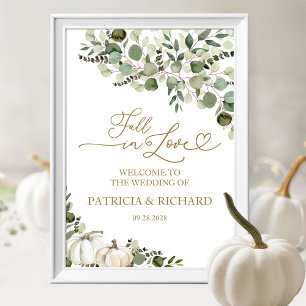 Poster Bienvenue au mariage de la citrouille verdoyante d
