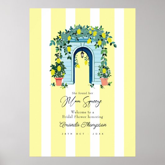 Poster Bienvenue au mariage de Main Squeeze Lemon (Devant)
