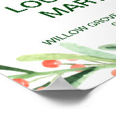 Poster Bienvenue au Mariage de Noël Holly Wreath (Coin)