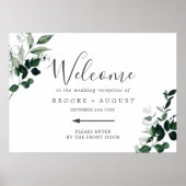 Poster Bienvenue au mariage directionnel gauche Verdure É (Devant)