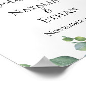 Poster Bienvenue au Mariage du feuillage Eucalyptus (Coin)