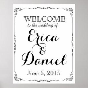 Poster bienvenue au mariage du panneau de signalisation