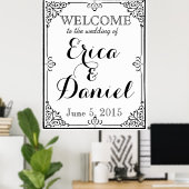 Poster bienvenue au mariage du panneau de signalisation (Bureau à domicile)