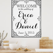 Poster bienvenue au mariage du panneau de signalisation (Cuisine)