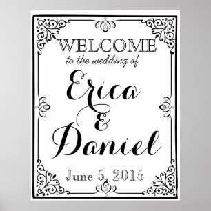Poster bienvenue au mariage du panneau de signalisation