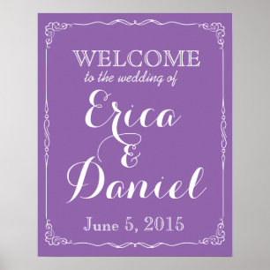 Poster bienvenue au mariage du panneau de signalisation d