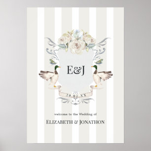 Poster Bienvenue au mariage élégant au bord du lac Mallar