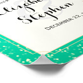 Poster Bienvenue au mariage élégant Fleurs roses points s (Coin)