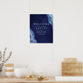 Poster Bienvenue au mariage en pierre gemme d'agate géode (Cuisine)
