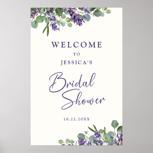 Poster Bienvenue au mariage floral aquarelle (Devant)