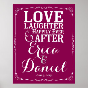 Poster bienvenue au mariage heureux après
