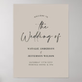Poster bienvenue au mariage mariage de typographie modern (Devant)