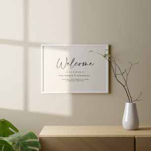 Poster Bienvenue au mariage mariage de typographie modern