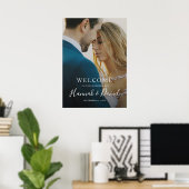 Poster Bienvenue au Mariage Moderne Fantaisiste en Blanc  (Bureau à domicile)