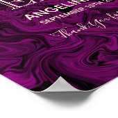 Poster Bienvenue au mariage Violet et Or (Coin)