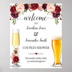 Poster Bienvenue au panneau de douche marsala bulles et b