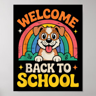 Poster Bienvenue au retour à l'école Chien mignon Enfants