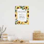 Poster Bienvenue au Shower de Mariage Citrouille et Tourn (Cuisine)