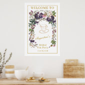 Poster Bienvenue au Thé de Mariage aux Fleurs Sauvages Sé (Cuisine)