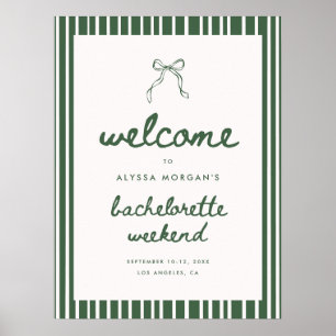 Poster Bienvenue au week-end de bachelorette Coquette à r