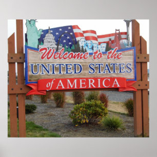 Poster Bienvenue aux Etats-Unis