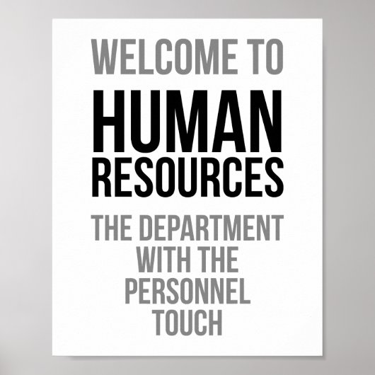 Poster Bienvenue Aux Ressources Humaines (Devant)