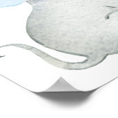 Poster Bienvenue Baby shower garçon Eléphant mignonne (Coin)